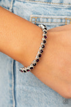 Load image into Gallery viewer, Starry Social - Purple Rhinestone Stretchy Bracelet Paparazzi Accessories