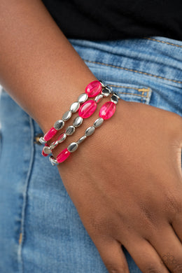 Sorry to Burst Your BAUBLE - Pink Stretchy Bracelet Paparazzi Accessories
