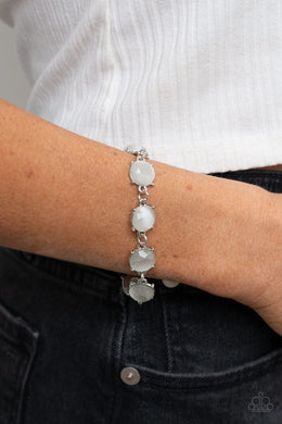 Ms. GLOW-It-All - White Cat's Eye Bracelet Paparazzi Accessories