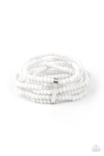 Load image into Gallery viewer, Thank Me LAYER - White Stretchy Bracelet Paparazzi Accessories