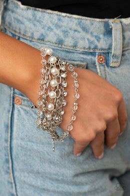 Heiress Hustle - White Bracelet Paparazzi Accessories