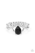 Load image into Gallery viewer, Remarkable Refinement - Black Rhinestone Ring Paparazzi Accessories
