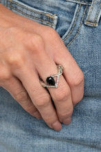 Load image into Gallery viewer, Remarkable Refinement - Black Rhinestone Ring Paparazzi Accessories