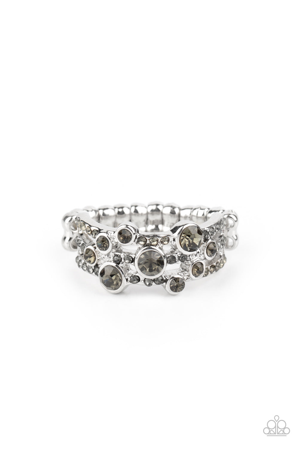 Bubbly Effervescence - Silver Rhinestone Ring Paparazzi Accessories