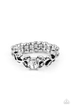 Load image into Gallery viewer, Frosted Flower Beds - White Ring Paparazzi Accessories