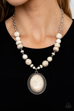Home Sweet HOMESTEAD - White Necklace Paparazzi Accessories