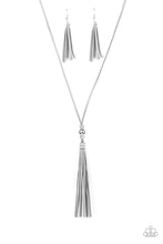 Load image into Gallery viewer, Hold My Tassel - Silver Leather Necklace Paparazzi Accessories