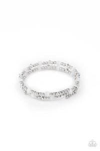 cat's eye,coil,white,Ethereally Entangled - White Bracelet