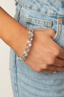 Ethereally Entangled - White Bracelet Paparazzi Accessories