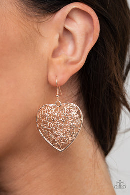 Let Your Heart Grow - Rose Gold Earrings Paparazzi Accessories