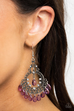 Lyrical Luster - Purple Earrings Paparazzi Accessories