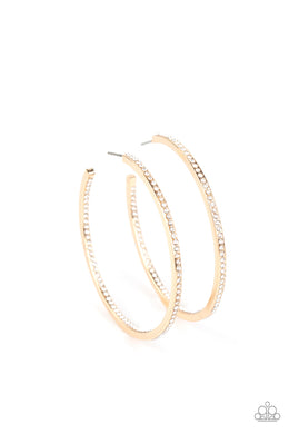 Marquee Magic - Gold Earrings Paparazzi Accessories