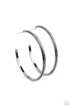 Load image into Gallery viewer, Sultry Shimmer - Black Hoop Earrings Paparazzi Accessories