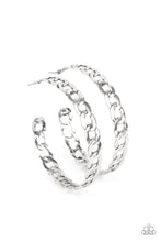 Load image into Gallery viewer, Climate CHAINge - Silver Hoop Earrings Paparazzi Accessories