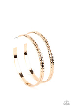 Load image into Gallery viewer, TREAD All About It - Gold Hoop Earrings Paparazzi Accessories