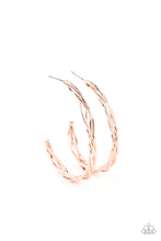Load image into Gallery viewer, Twisted Tango - Rose Gold Earrings Paparazzi Accessories