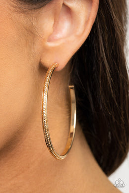 Sultry Shimmer - Gold Hoop Earrings Paparazzi Accessories