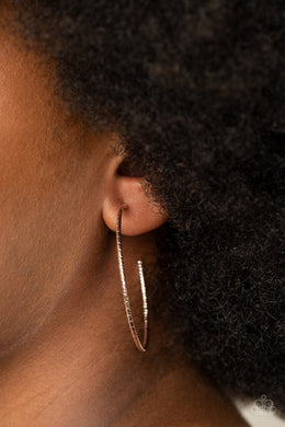 Inclined To Entwine - Rose Gold Hoop Earrings Paparazzi Accessories