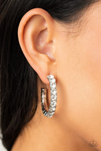 Load image into Gallery viewer, CLASSY is in Session - White Hoop Earrings Paparazzi Accessories