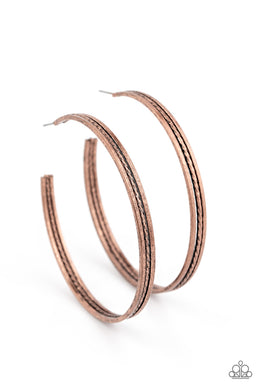 Midtown Marvel - Copper Hoop Earrings Paparazzi Accessories