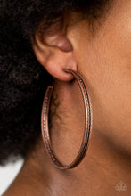 Load image into Gallery viewer, Midtown Marvel - Copper Hoop Earrings Paparazzi Accessories