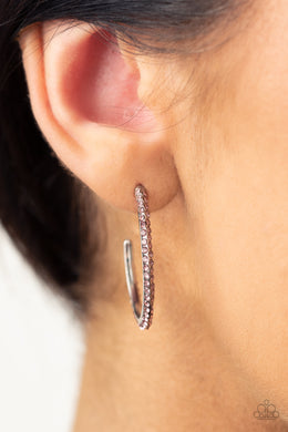 Dont Think Twice - Pink Hoop Earrings Paparazzi Accessories