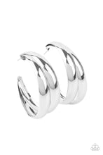 Load image into Gallery viewer, Colossal Curves - Silver Hoop Earrings Paparazzi Accessories
