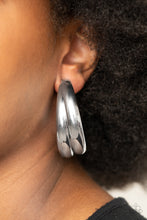 Load image into Gallery viewer, Colossal Curves - Silver Hoop Earrings Paparazzi Accessories