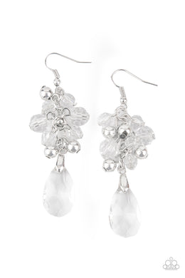 Before and AFTERGLOW - White Earrings Paparazzi Accessories