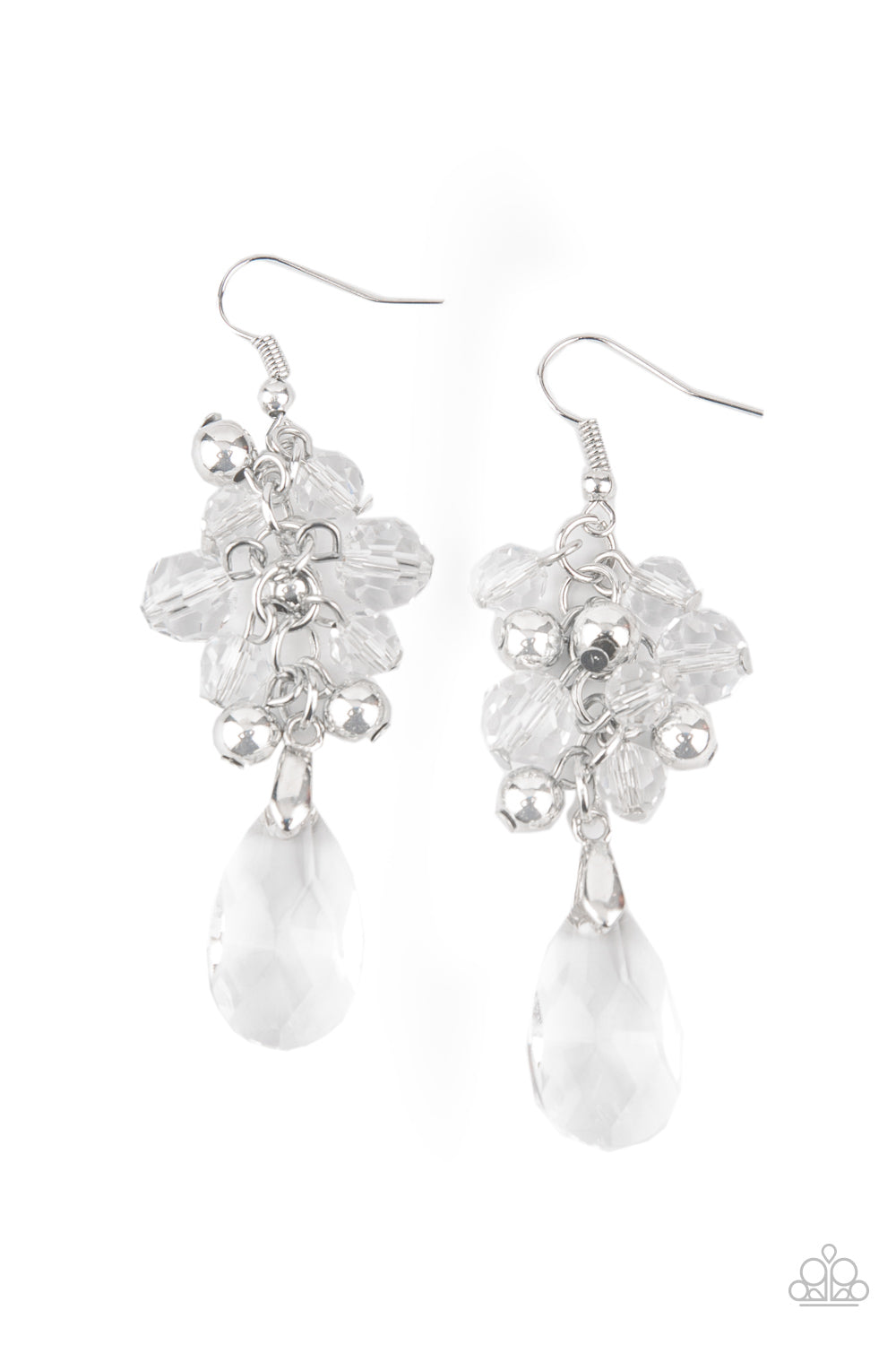 Before and AFTERGLOW - White Earrings Paparazzi Accessories