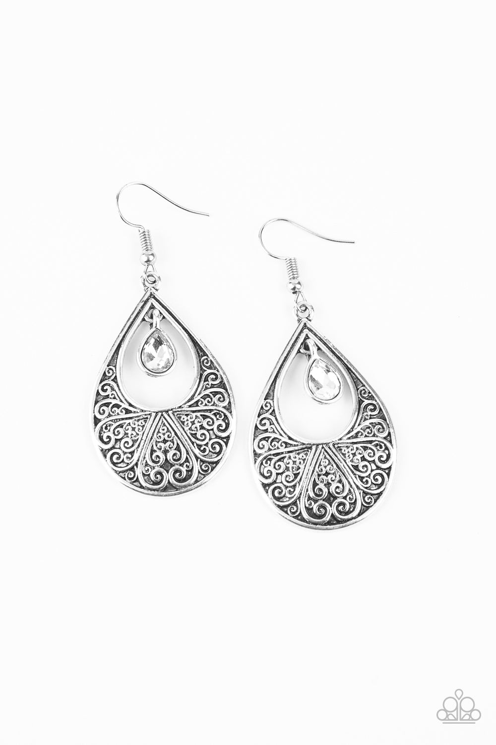 Garden Magic - White Earrings Paparazzi Accessories