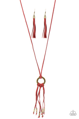 Feel at HOMESPUN - Red Necklace Paparazzi Accessories