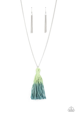 Totally Tasseled - Green Macrame Necklace Paparazzi Accessories