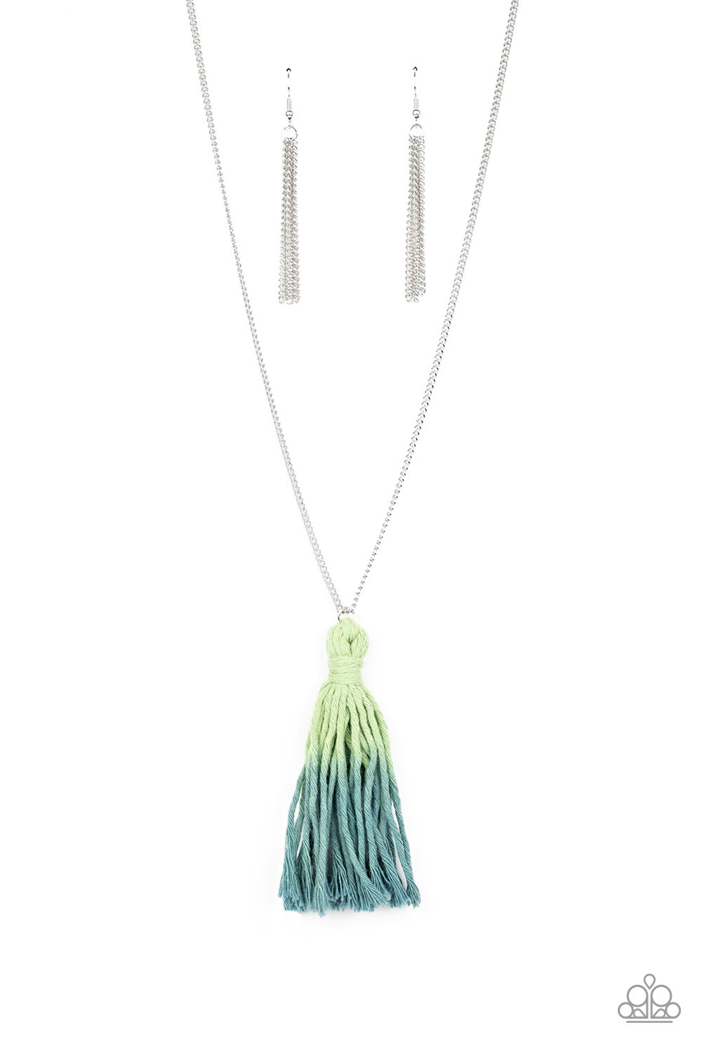 Totally Tasseled - Green Macrame Necklace Paparazzi Accessories