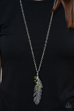 Feather Flair - Green Necklace Paparazzi Accessories