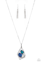 Load image into Gallery viewer, All Systems GLOW - Blue Rhinestone Necklace Paparazzi Accessories