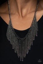 Load image into Gallery viewer, Cue The Fireworks - Multi Gunmetal Oil Spill Necklace Paparazzi Accessories