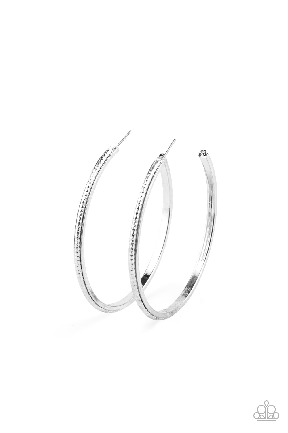 Sultry Shimmer - Silver Hoop Earrings Paparazzi Accessories
