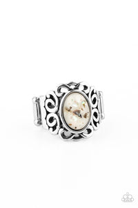 Dainty Back,silver,Skinny Back,white,Wide Back,Straight To The POP! - White Ring