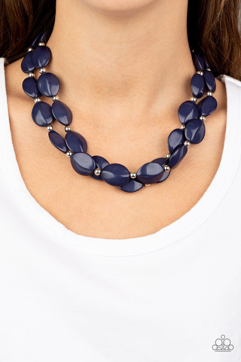 Two-Story Stunner - Blue Necklace Paparazzi Accessories
