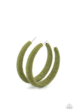 TWINE and Dine - Green Hoop Earrings Paparazzi Accessories