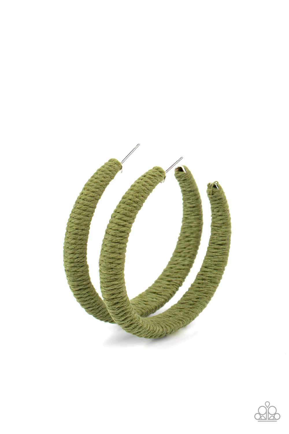 TWINE and Dine - Green Hoop Earrings Paparazzi Accessories