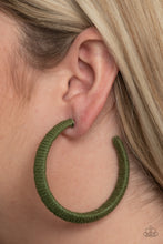 Load image into Gallery viewer, TWINE and Dine - Green Hoop Earrings Paparazzi Accessories
