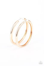Load image into Gallery viewer, Curve Ball - Gold Hoop Earrings Paparazzi Accessories