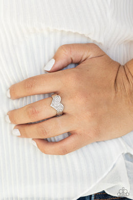 Heart of BLING - White Ring Paparazzi Accessories