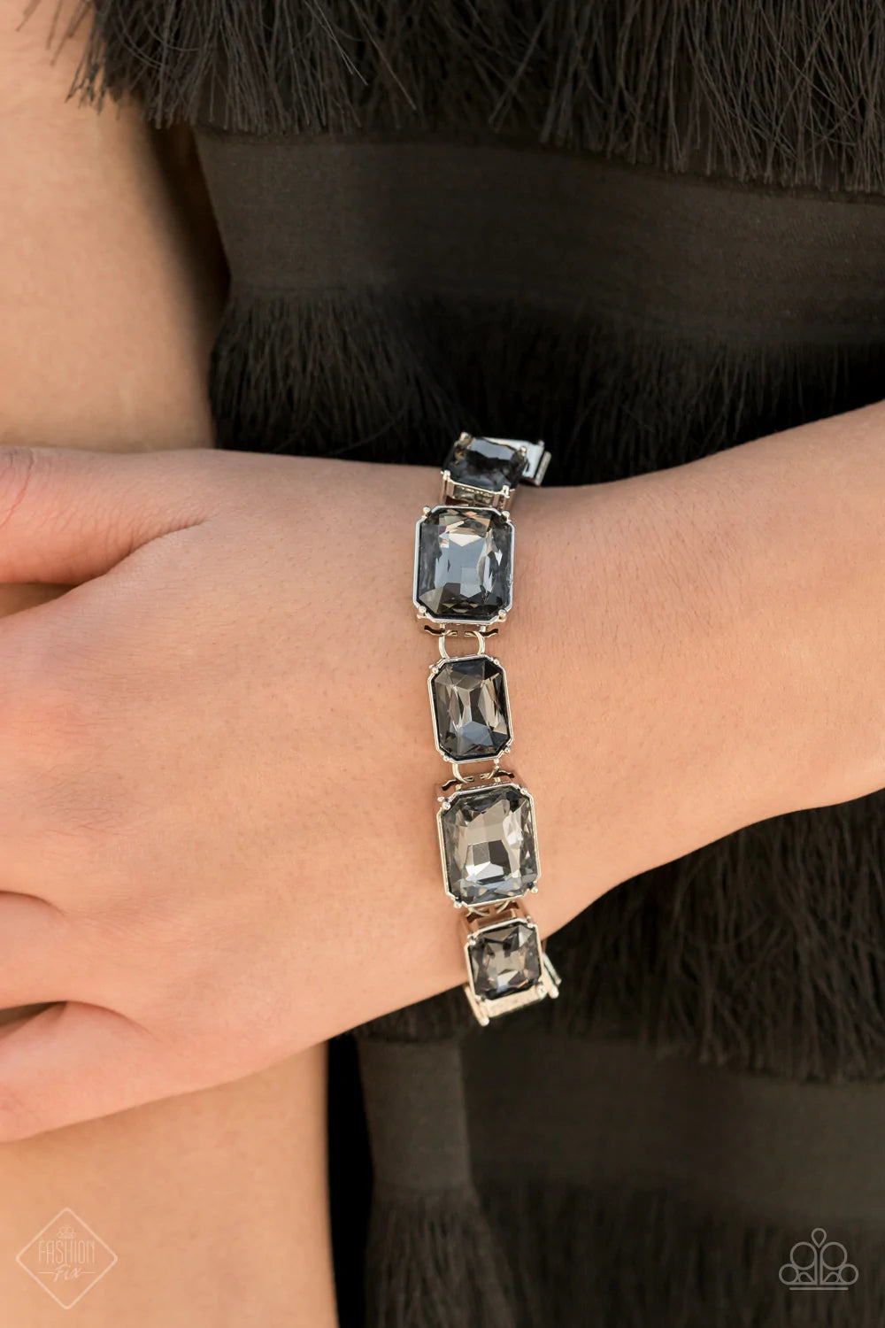 After Hours Silver Rhinestone Bracelet Paparazzi Accessories