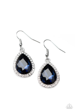 Dripping With Drama - Blue Earrings Paparazzi Accessories