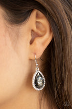Load image into Gallery viewer, Dripping With Drama - Silver Rhinestone Earrings Paparazzi Accessories