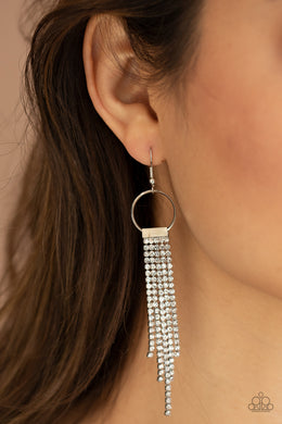 Tapered Twinkle - White Earrings Paparazzi Accessories