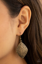 Load image into Gallery viewer, Flauntable Florals - Brass Earrings Paparazzi Accessories